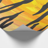 Tijger, zwart en Oranje afdrukken Cadeaupapier (Hoek)