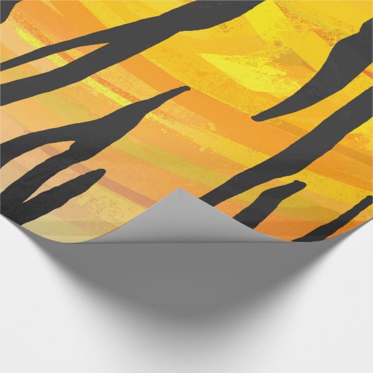 Tijger, zwart en Oranje afdrukken Cadeaupapier (Hoek)