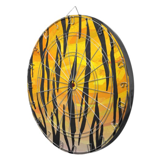 Tijger, zwart en Oranje afdrukken Dartbord (Voorkant Rechts)