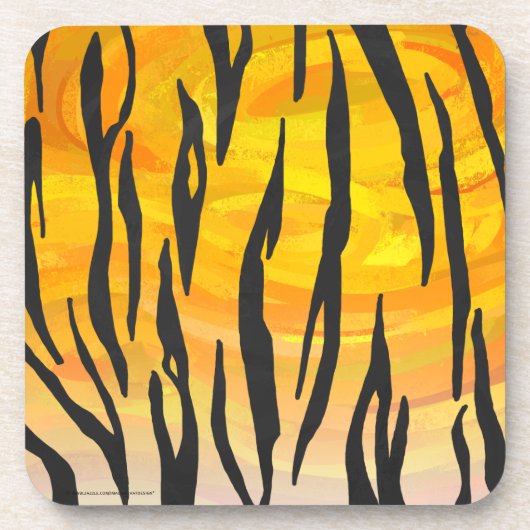 Tijger, zwart en Oranje afdrukken Drankjes Onderzetter (Voorkant)