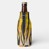 Tijger, zwart en Oranje afdrukken Flesjeskoeler (Fles Achterkant)
