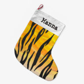 Tijger, zwart en Oranje afdrukken Grote Kerstsok (Voorkant (Hangend))