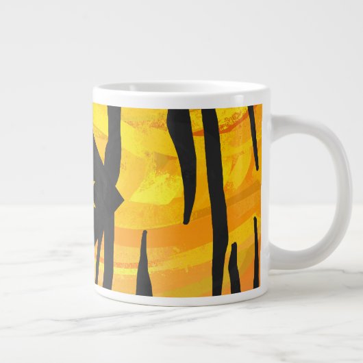 Tijger, zwart en Oranje afdrukken Grote Koffiekop (Rechts)