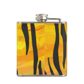 Tijger, zwart en Oranje afdrukken Heupfles (Achterkant)