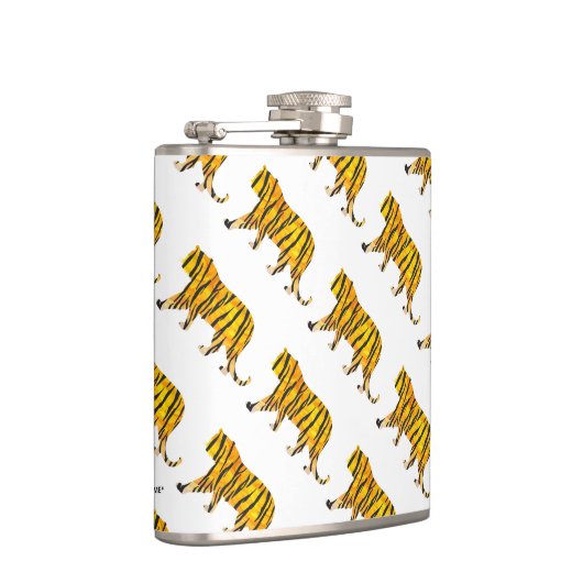 Tijger, zwart en Oranje afdrukken Heupfles (Rechts)