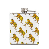 Tijger, zwart en Oranje afdrukken Heupfles (Achterkant)