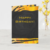 Tijger, zwart en Oranje afdrukken Kaart (Gele Bloem)