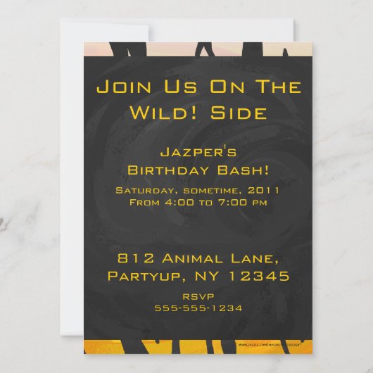 Tijger, zwart en Oranje afdrukken Kaart (Achterkant)