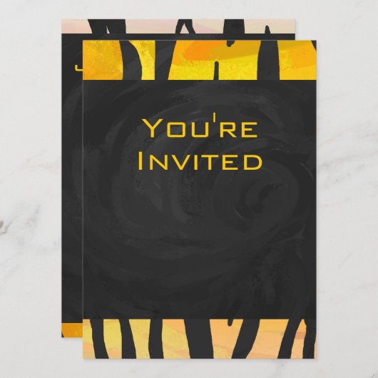 Tijger, zwart en Oranje afdrukken Kaart (Voorkant / Achterkant)