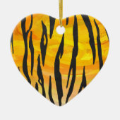 Tijger, zwart en Oranje afdrukken Keramisch Ornament (Voorkant)