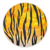 Tijger, zwart en Oranje afdrukken Keramische Knop (Voorkant)