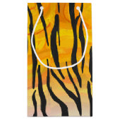 Tijger, zwart en Oranje afdrukken Klein Cadeauzakje (Achterkant)