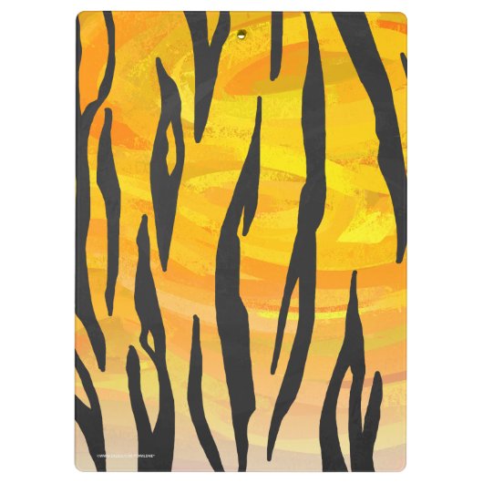 Tijger, zwart en Oranje afdrukken Klembord (Achterkant)