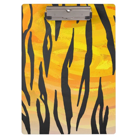 Tijger, zwart en Oranje afdrukken Klembord (Voorkant)
