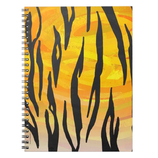 Tijger, zwart en Oranje afdrukken Notitieboek (Voorkant)