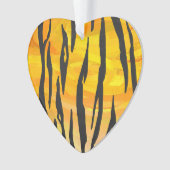 Tijger, zwart en Oranje afdrukken Ornament (voorkant)