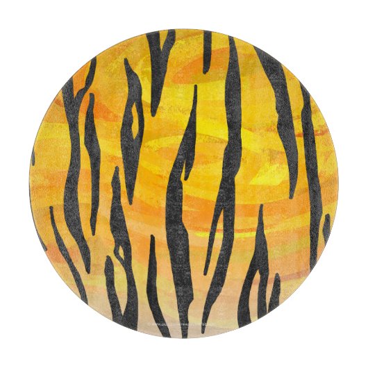 Tijger, zwart en Oranje afdrukken Snijplank (Voorkant)