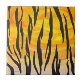 Tijger, zwart en Oranje afdrukken Tegeltje (Voorkant)