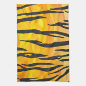 Tijger, zwart en Oranje afdrukken Theedoek (Verticaal)