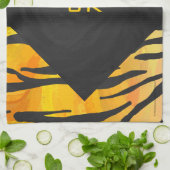 Tijger, zwart en Oranje afdrukken Theedoek (Gevouwen)