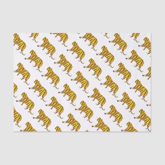 Tijger, zwart en Oranje afdrukken Tissuepapier (Voorkant)