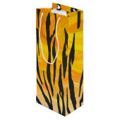 Tijger, zwart en Oranje afdrukken Wijn Cadeautas (Achterkant Gekanteld)