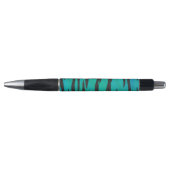 Tijger zwart en teal print pen (Voorkant)