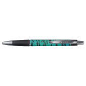 Tijger zwart en teal print pen (Achterkant)