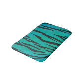 Tijger zwart en turquoise print badmat (Gekanteld)