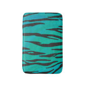Tijger zwart en turquoise print badmat (Voorkant Verticaal)