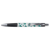 Tijger zwart en turquoise print pen (Achterkant)