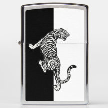 Tijger zwart en wit Zippo aansteker