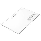 Tijger, zwart-wit, gepersonaliseerd notitieblok (Schuin)