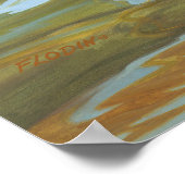 Tijger Zwemmen Schilderij - Poster (Hoek)