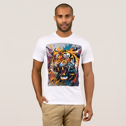 tijgeraanval t-shirt (Voorkant volledig)