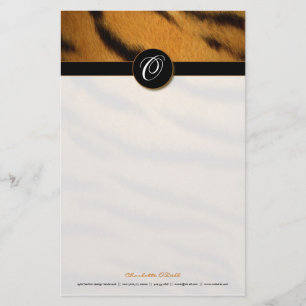 tijgerafdrukken; monogram briefpapier