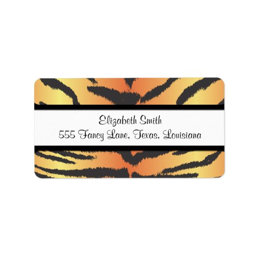 Tijgerafdrukken, tijgerstrips, afdrukken van diere etiket (Voorkant)