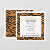 Tijgerafdrukmeisjes zestiende verjaardag uitnodige kaart (Voorkant / Achterkant)