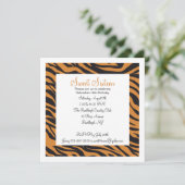 Tijgerafdrukmeisjes zestiende verjaardag uitnodige kaart (Staand voorkant)