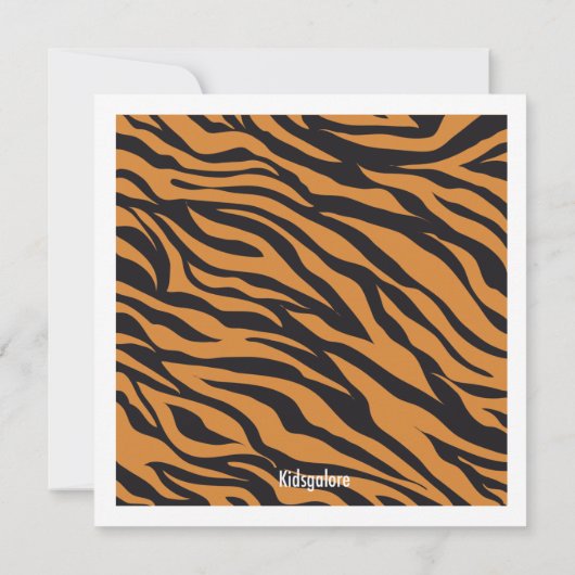 Tijgerafdrukmeisjes zestiende verjaardag uitnodige kaart (Achterkant)