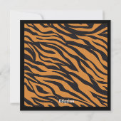Tijgerafdrukmeisjes zestiende verjaardag uitnodige kaart (Achterkant)