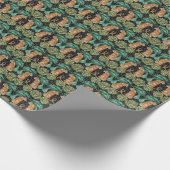 Tijgerbladeren: Waterverf Oerwoud naadloos. Cadeaupapier (Hoek)