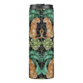 Tijgerbladeren: Waterverf Oerwoud naadloos. Thermosbeker (Achterkant)