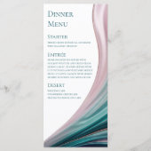 Tijgerblauw & Blush Zijde Trouwdiner & Bar Menu (Voorkant)