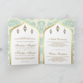 Tijgerblauw en gouden paisley QR-code moslim bruil (Binnen)
