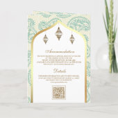 Tijgerblauw en gouden paisley QR-code moslim bruil (Achterkant)