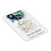 Tijgerblauw en marineblauw Pioen Goud Save The Dat Magneet (Rechterzijde)