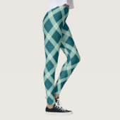 Tijgerblauw geometrische ruitjes vrouwelijke worko leggings (Rechts)