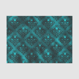 Tijgerblauw ombre glam glitter damast patroon tissuepapier