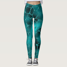 Tijgerblauw Ombre Glam Glitter Giraffe Vlekken Pat Leggings
